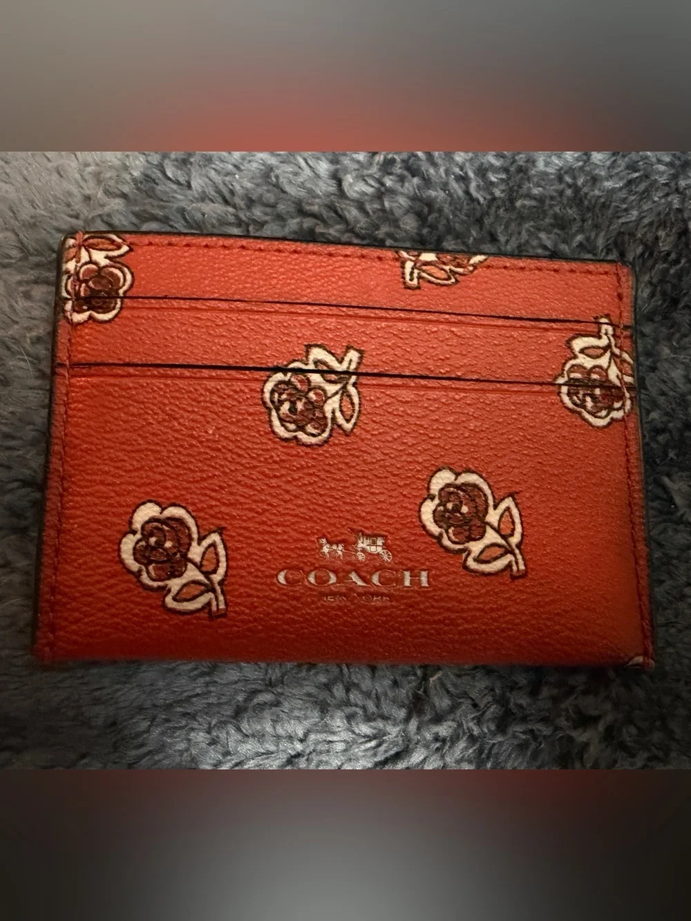 Vintage Coach Sienna Rose Print Flat Card Case